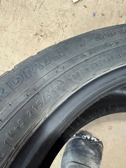 4 pneus d hiver 215/55r18 nokian a clou a l état neuf
