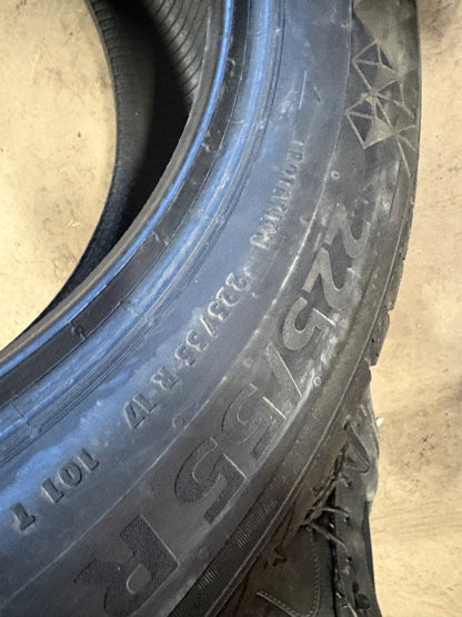 4 pneus d hiver 225/55r17 continental en bon etat