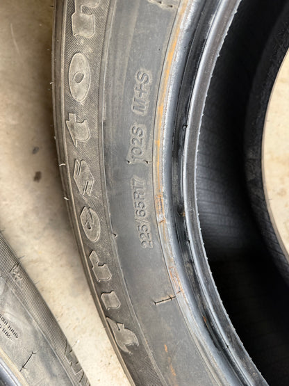 4 pneus d hiver 225/65r17 firestone a l état neuf