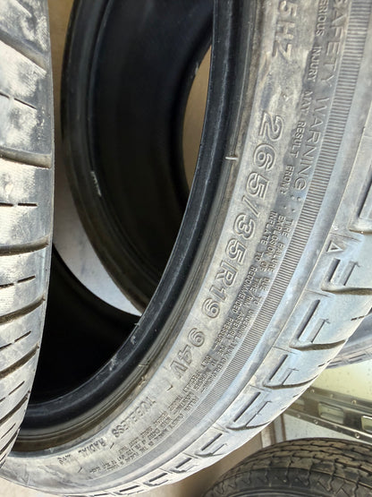 4 pneus d ete 2x 235/40r19 et 2x 265/35r19 Bridgestone