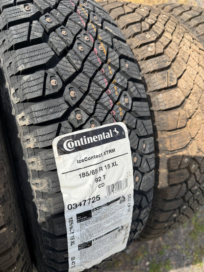 4 pneus d hiver 185/65r15 continental a clou a l etat neuf