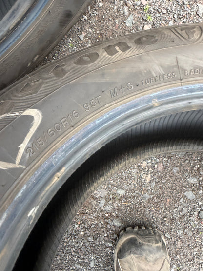 4 pneus d ete 215/60r16 firestone en tres bon état