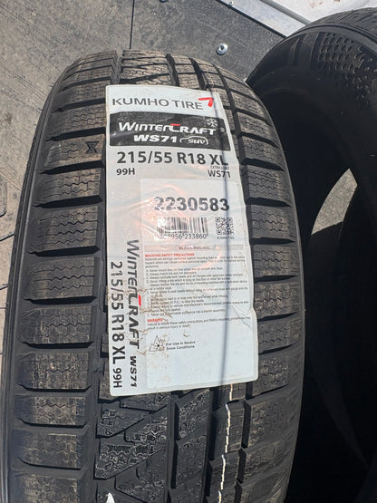 4 pneus neufs d hiver 215/55r18 Kumho en liquidation