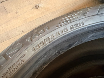 2 pneus d ete 185/55r15 kumho en bon état