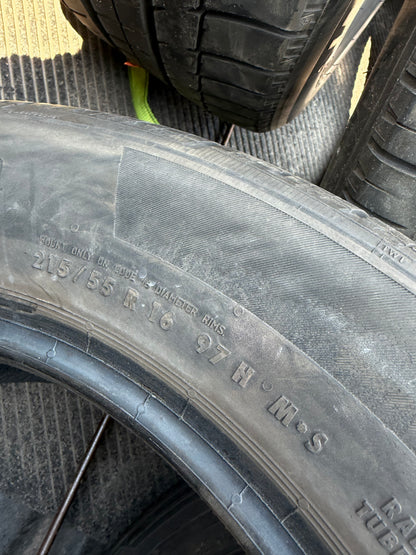 2 pneus d ete 215/55r16 continental en bon état