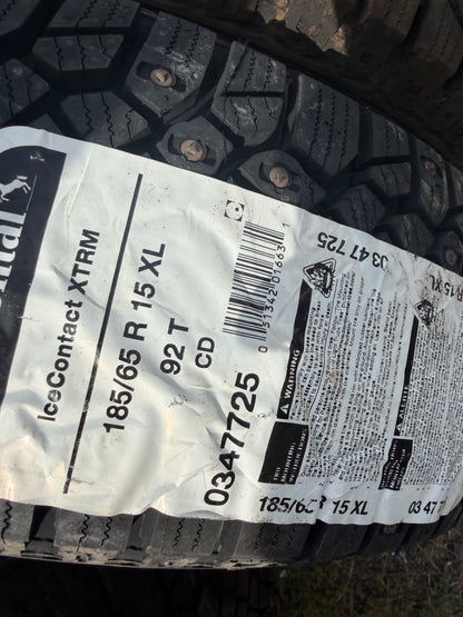 4 pneus d hiver 185/65r15 continental a clou a l etat neuf