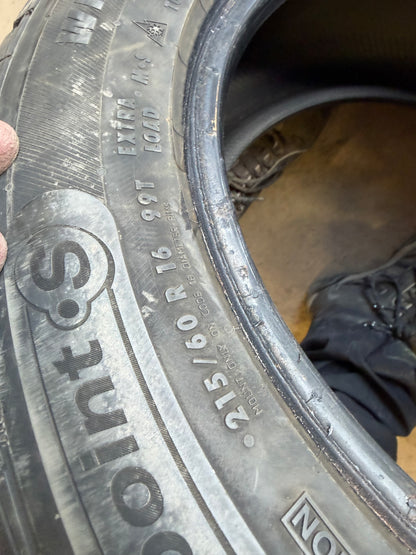 4 pneus d hiver 215/60r16 point s en bon état