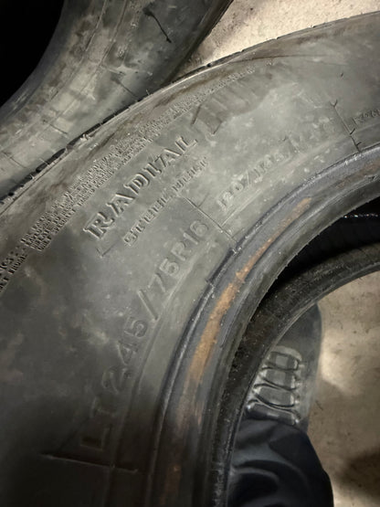 4 pneus d ete lt 245/75r16 bridgestone 10 plies